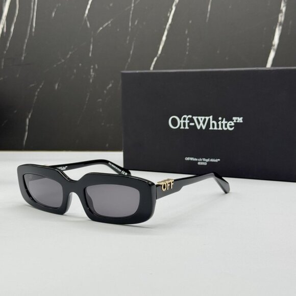 NEW OFF-WHITE OERI13C RENTON 1007 SUNGLASSES WOMEN OVAL BLACK EYEWEAR - Picture 2 of 11
